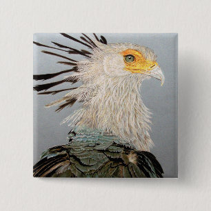 Badge Carré 5 Cm Secrétaire oiseau