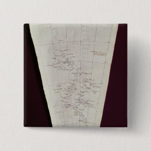 Badge Carré 5 Cm Section de carte d'île de Ross à Pôle du sud