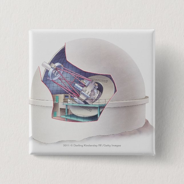 Badge Carré 5 Cm Section transversale de télescope à l'intérieur (Devant)