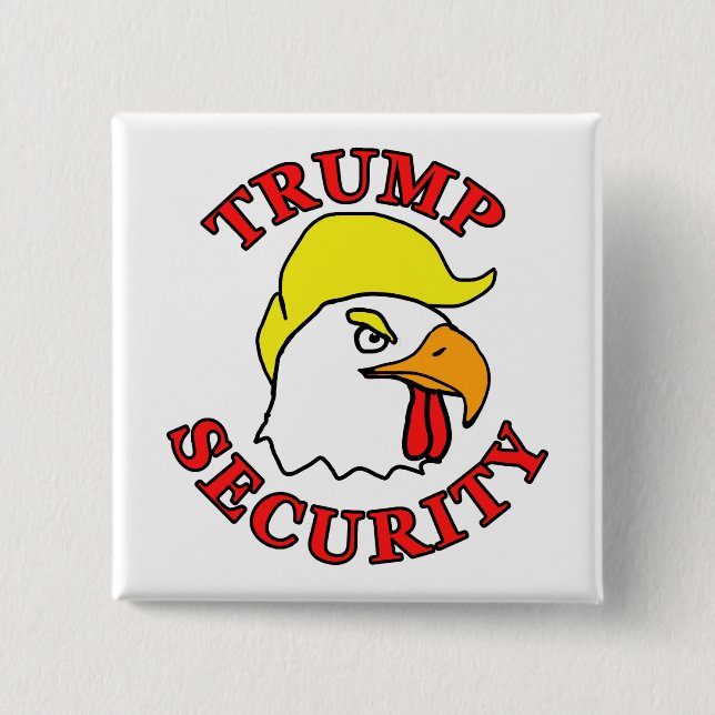 Badge Carré 5 Cm Sécurité d'élection de Donald Trump (Devant)