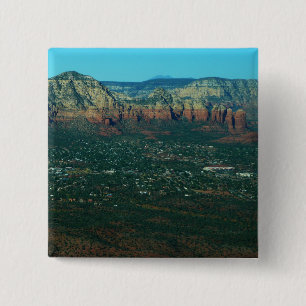 Badge Carré 5 Cm Sedona et Coffee Pot Rock vus d'en haut