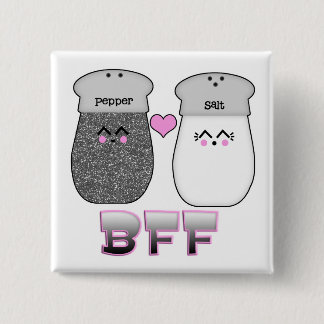 Badge Carré 5 Cm Sel Kawaii n poivre BFF