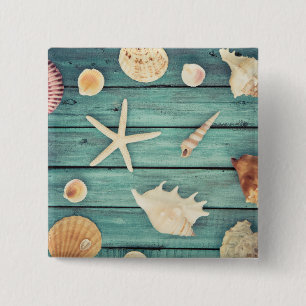 Badge Carré 5 Cm Sélection des coquillages