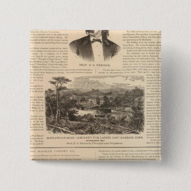 Badge Carré 5 Cm Séminaire sur la musique Maplewood pour dames (Devant)