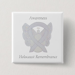 Badge Carré 5 Cm Sensibilisation à la mémoire de l'Holocauste Éping