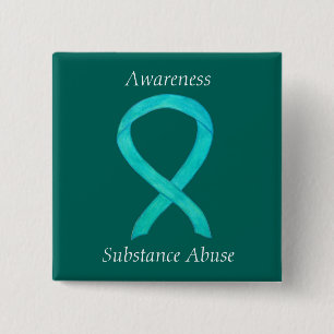 Badge Carré 5 Cm Sensibilisation à l'abus de substances Épingle de 