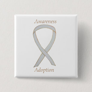 Badge Carré 5 Cm Sensibilisation à l'adoption Pin personnalisé au