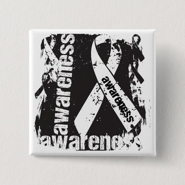 Badge Carré 5 Cm Sensibilisation au cancer du poumon (Devant)