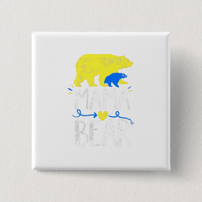 Badge Carré 5 Cm Sensibilisation De La Mama Au Syndrome De L'Ourson (Devant)
