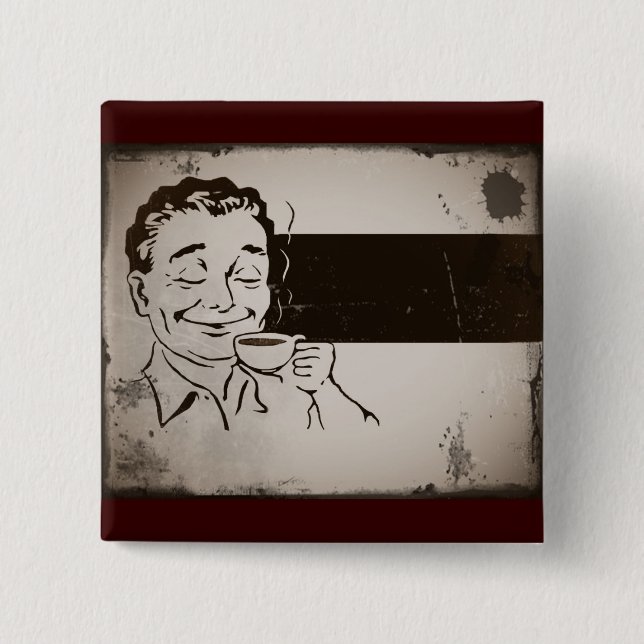 Badge Carré 5 Cm Sentez Le Café (Devant)