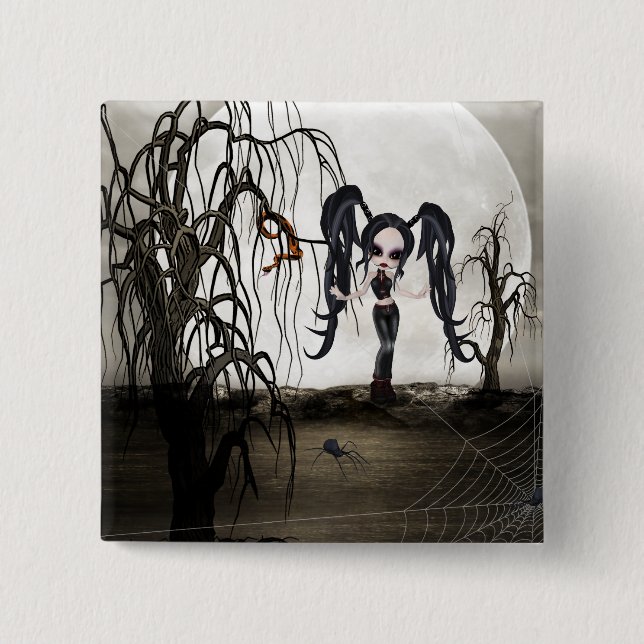 Badge Carré 5 Cm Sepia Goth Girl (Devant)