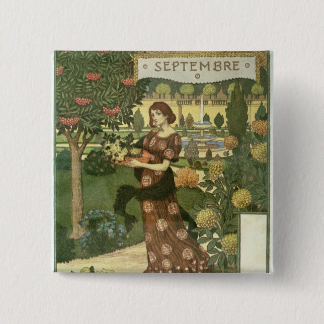 Badge Carré 5 Cm Septembre (Devant)