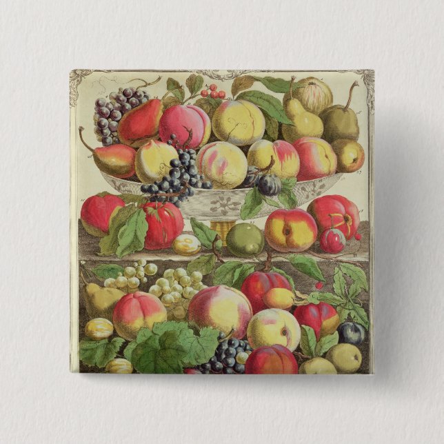 Badge Carré 5 Cm Septembre, de 'douze mois de fruits (Devant)