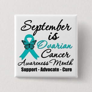 Badge Carré 5 Cm Septembre est mois de conscience de Cancer ovarien