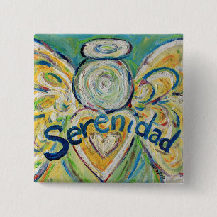 Badge Carré 5 Cm Serenidad Angel Art Button Pin Pendentif (Carré)