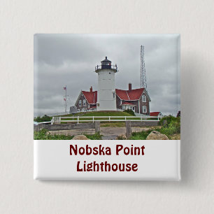 Badge Carré 5 Cm Série du phare de Nobska Point