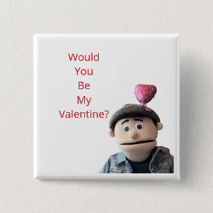 Badge Carré 5 Cm Seriez-vous ma Saint-Valentin?
