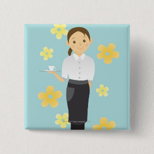 Badge Carré 5 Cm Serveuse