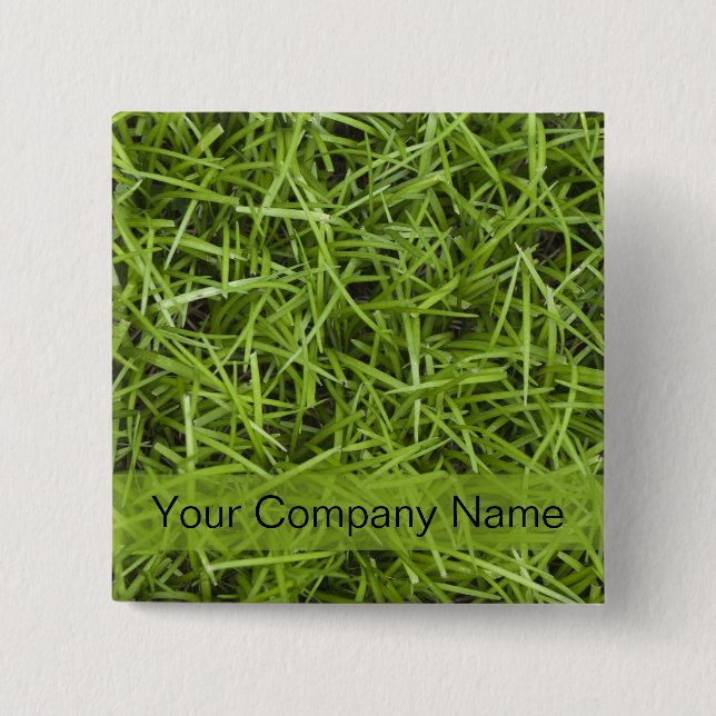 Badge Carré 5 Cm Service de pelouse vert promotionnel (Devant)