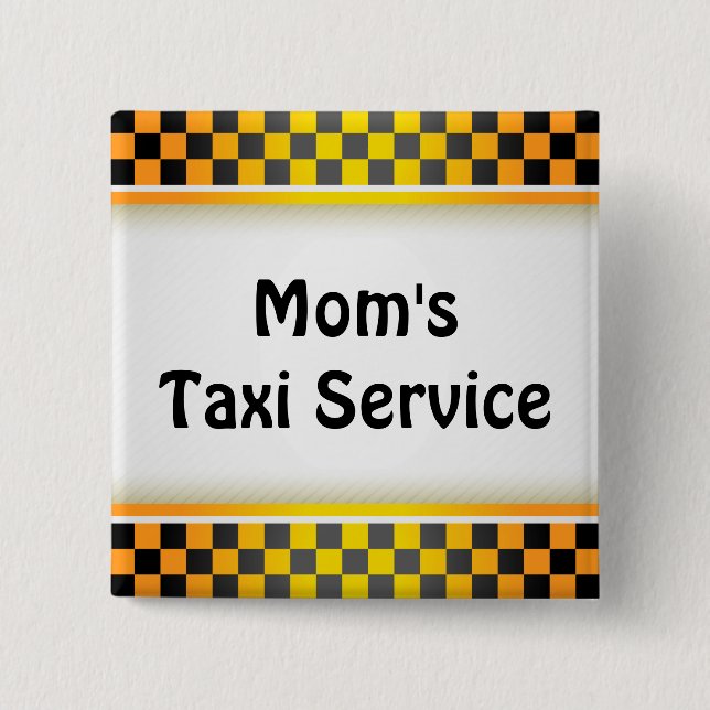 Badge Carré 5 Cm Service du taxi de la maman (Devant)