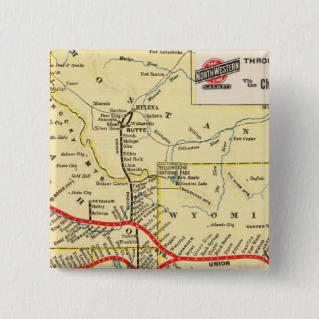 Badge Carré 5 Cm Service ferroviaire de Chicago (Devant)