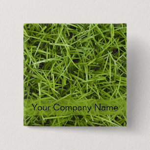 Badge Carré 5 Cm Service promotionnel de pelouse d'herbe verte