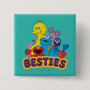 Badge Carré 5 Cm Sesame Street Valentine Besoins