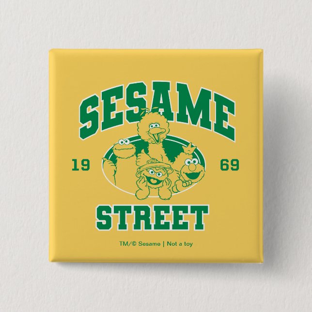 Badge Carré 5 Cm Sesame Street | Vintage 1969 (Devant)