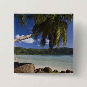 Badge Carré 5 Cm Seychelles, île de Mahe, Anse à la Mouche