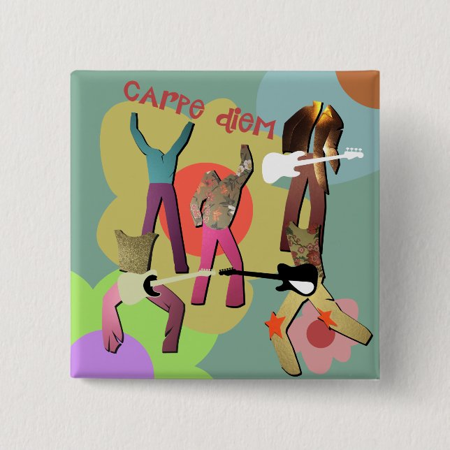 Badge Carré 5 Cm shagadelic slovenia eurovision joker out bouton (Devant)