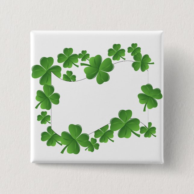 Badge Carré 5 Cm Shamrock (Devant)