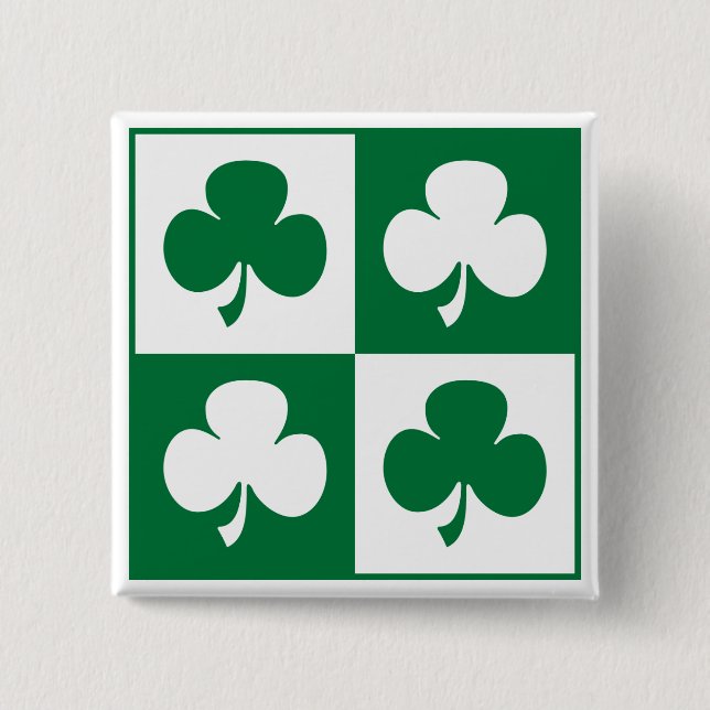 Badge Carré 5 Cm Shamrock (Devant)