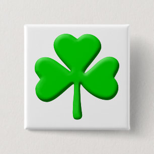Badge Carré 5 Cm shamrock 3d