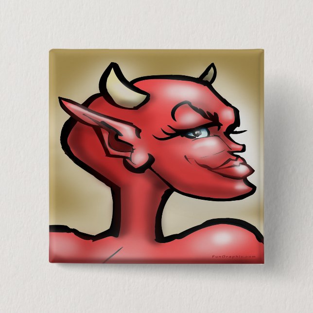 Badge Carré 5 Cm She Devil (Devant)