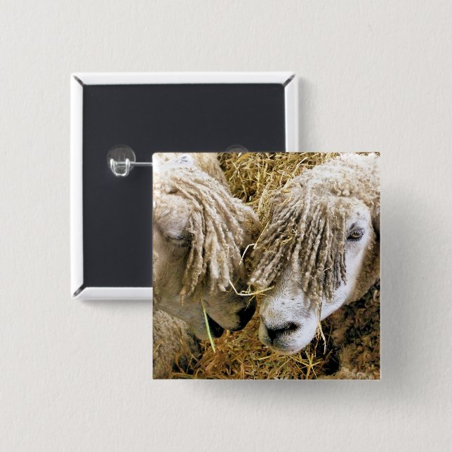 BADGE CARRÉ 5 CM SHEEP (Devant & derrière)