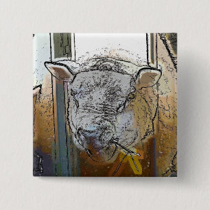 BADGE CARRÉ 5 CM SHEEP