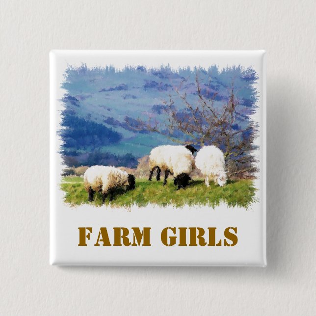 BADGE CARRÉ 5 CM SHEEP (Devant)