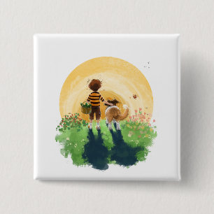 Badge Carré 5 Cm Sheldon the Sheltie