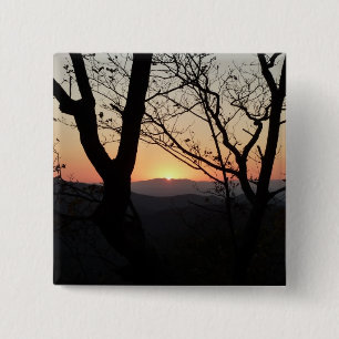 Badge Carré 5 Cm Shenandoah Sunset National Park Paysage