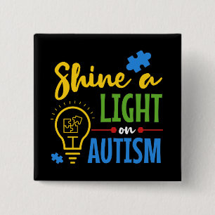 Badge Carré 5 Cm Shine A Light on Autism Puzzle Modern