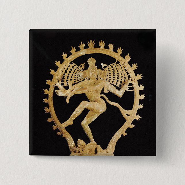 Badge Carré 5 Cm Shiva Nataraja (Devant)