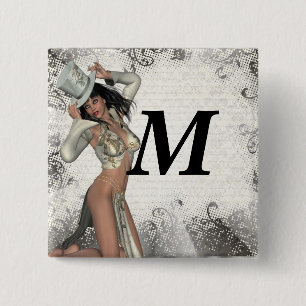 Badge Carré 5 Cm Shogirl en argent