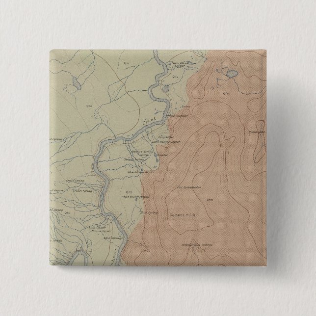 Badge Carré 5 Cm Shoshone Geyser (Devant)
