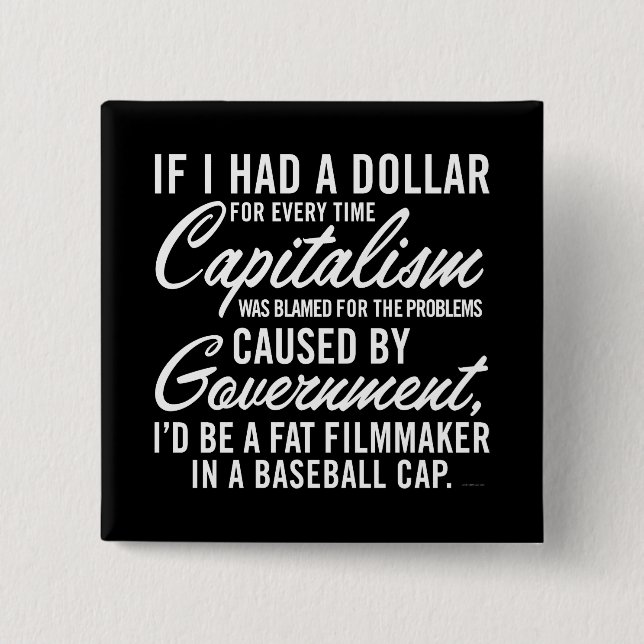 Badge Carré 5 Cm Si j'avais un bouton du dollar (Devant)