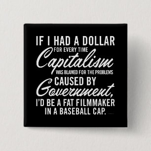 Badge Carré 5 Cm Si j'avais un bouton du dollar