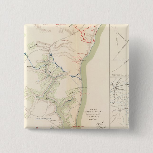 Badge Carré 5 Cm Siège de Yorktown (Devant)