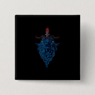 Badge Carré 5 Cm Sigil Of Baphomet Goat Of Mendes Satan Dark Goth