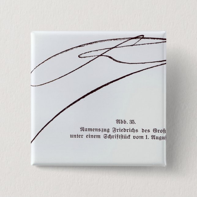 Badge Carré 5 Cm Signature de Frederick le grand (Devant)