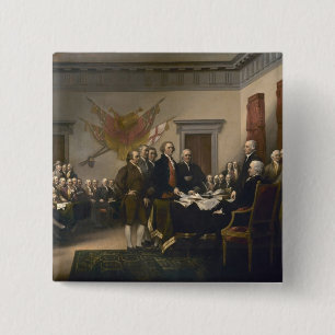 Badge Carré 5 Cm Signature de la déclaration d'indépendance, le 4