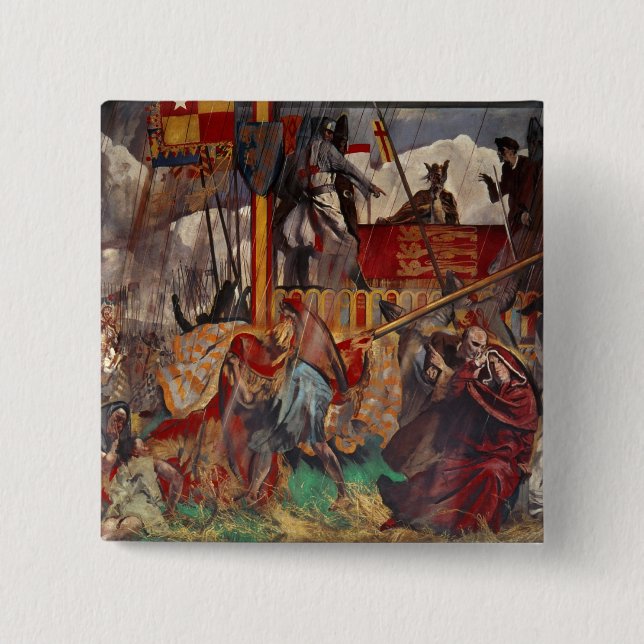 Badge Carré 5 Cm Signature de la Magna Carta, 1215 (Devant)